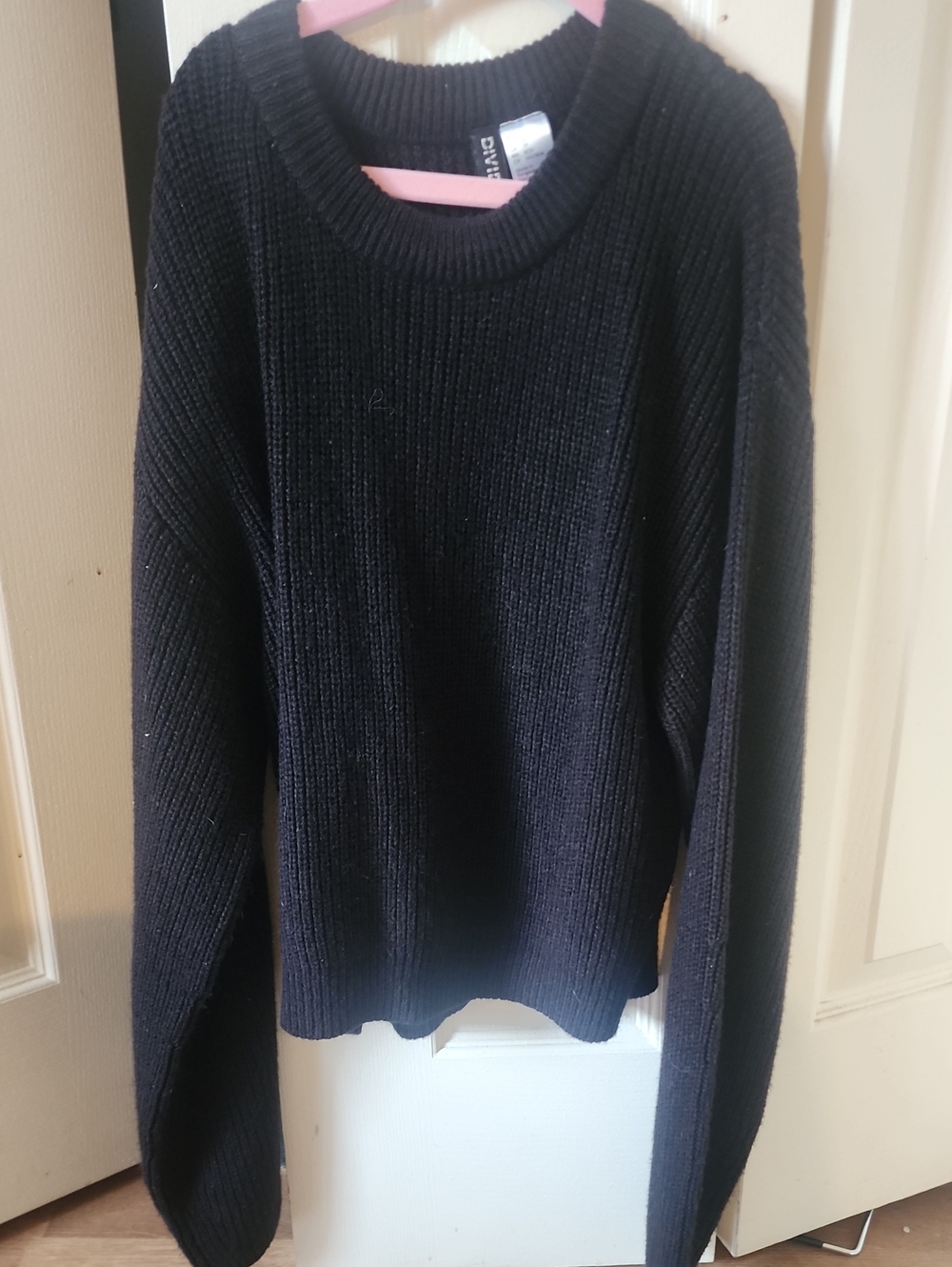 Divided Men's Black Ribbed Crewneck Sweater